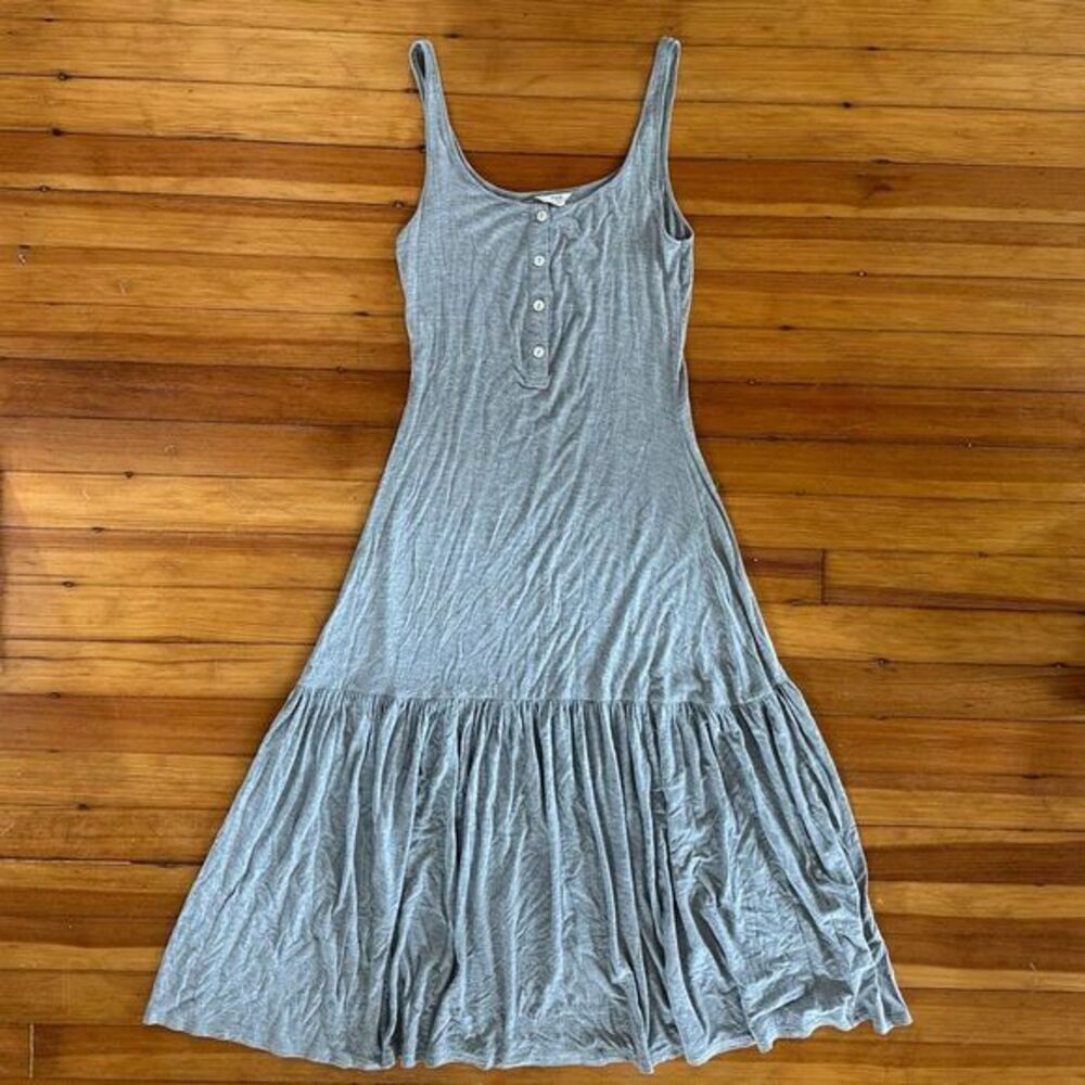 NAP Loungewear RARE Tiered Tank Midi Dress in Light Grey Size S